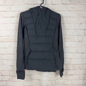 Lululemon FLUFF OFF PULLOVER 800 Fill Goose Down Jacket Run Hoodie Puffer Size 4